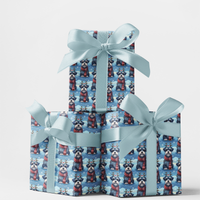 Festive Dog Antler Gift Wrap, Schnauzer Christmas Wrapping Paper, Adorable Puppy Holiday Present Wrap, Dog Lover Gift Wrap, Winter Paper Roll