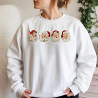 Vintage Cheerful Santa Face Crewneck, Retro Santa Sweatshirt, Adorable Christmas Graphic Sweater, Holiday Aesthetic Sweatshirt, Xmas Present