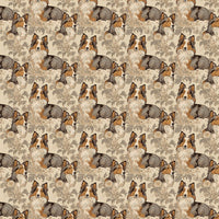 Shetland Sheepdog Gift Wrap Roll, Vintage Sheltie Toile Wrapping Paper, Dog Breed Gift Wrapping Paper, Christmas Birthday Present Paper