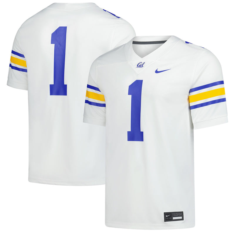 #1 White Cal Bears Alternate Game Football Jersey