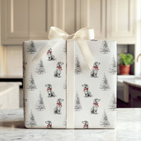 Dog with Red Bow Gift Wrap, Dachshund Christmas Wrapping Paper, Sketch Dachshund Holiday Wrapping Paper, Dog Lover Present Gift Wrap