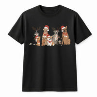 Santa Hat Puppies Holiday Shirt, Christmas Dogs T-Shirt, Adorable Holiday Dog Graphic Tee, Humorous Xmas Puppy Shirt, Dog Lover Mom Holiday Present