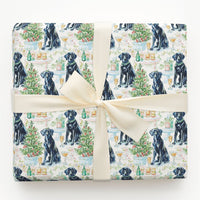 Watercolor Holiday Dog Gift Wrap, Black Labrador Christmas Wrapping Paper, Adorable Pet Pattern Gift Wrapping Paper, Xmas Dog Mom Roll