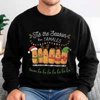 Humorous Mexican Food Christmas Crewneck, Tis the Season for Tamales Sweatshirt, Retro Foodie Holiday Pullover, Xmas Food Sweatshirt, Fan Present