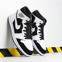 Mid Top Sneakers, White Black Colorway, Lace Up Design, Casual Gift for Sneaker Fans