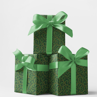 Botanical Scroll Gift Wrap, Verdant Vines Wrapping Paper, Green Foliage Wrapping Paper, Christmas Holiday Present Wrap, Winter Gift Wrap