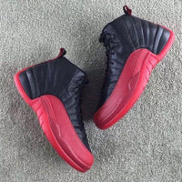Sneakers, Black Red Colorway, Lace Up Design, Casual Gift for Sneaker Fans
