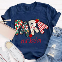 Custom Name Holiday Graphic T-Shirt, Personalized Christmas Apples Shirt, Adorable Xmas Teacher Fruit Tee, Festive Christmas Apple Shirt