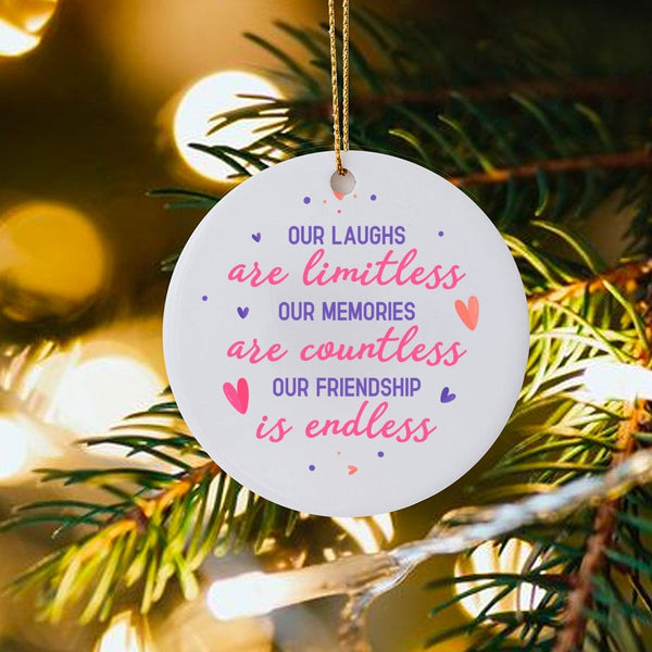 Best Friend Ceramic Keepsake, Friendship Christmas Ornament, Friendship Heart Quote Ornament, Holiday Tree Decor Ornament, Be