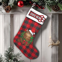 Buffalo Plaid Cat Stocking, Personalized Cat Christmas Stocking, Custom Pet Name Stocking, Velboa Holiday Decor, Present for Cat Lovers