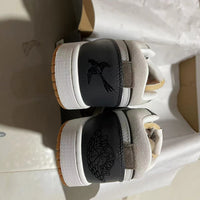 Low Top Sneakers, White Gray Colorway, Lace Up Design, Casual Gift for Sneaker Fans