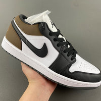 Low Top Sneakers, White Black Brown Colorway, Lace Up Design, Casual Gift for Sneaker Fans