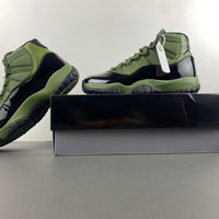 High Top Sneakers, Army Green Black Colorway, Leather Footwear, Lace Up Design, Casual Gift for Sneaker Fans