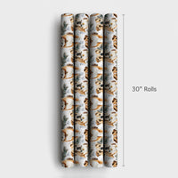 Watercolor Winter Dog Wrapping Paper, English Bulldog Wrapping Paper, Christmas Dog Gift Wrap, Holiday Puppy Wrapping Paper Roll