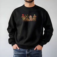 Santa Hat Dog Holiday Crewneck, Goldendoodle Christmas Sweatshirt, Festive Adorable Puppy Sweater, Dog Mom Xmas Pullover, Pet Lover Present