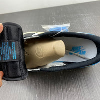 Low Top Sneakers, Blue White Black Gold Colorway, Leather Footwear, Lace Up Design, Casual Gift for Sneaker Fans