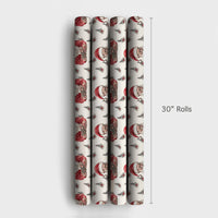 Hipster Santa Christmas Wrapping Paper, Tattooed Santa Wrapping Paper, Alternative Holiday Gift Wrap, Edgy Xmas Gift Wrapping Paper Roll