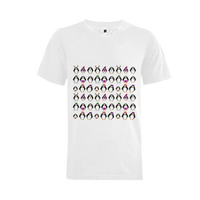 Festive Holiday Graphic Tee, Christmas Party Penguins Mens V-Neck T-Shirt, Big and Tall Winter Bird Shirt, Xmas Present