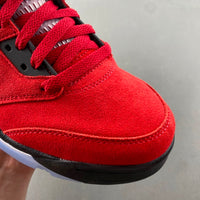 Mid Top Sneakers, Red Colorway, Lace Up Design, Casual Gift for Sneaker Fans