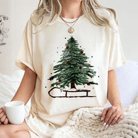 Christmas Tree Graphic Shirt, Snowy Pine Christmas Tree T-Shirt, Vintage Christmas Holiday Tee, Winter Pine Forest Shirt, Xmas Lover Present