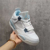 Mid Top Sneakers, Blue Colorway, Lace Up Design, Casual Gift for Sneaker Fans