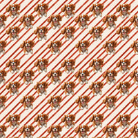 Candy Cane Stripe Dog Gift Wrap, Cavalier King Charles Spaniel Wrapping Paper, Christmas Cavalier Paper, Dog Lover Holiday Gift Wrap Roll