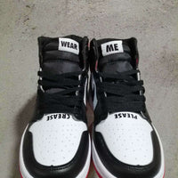 Sneakers, Black Red Colorway, Lace Up Design, Casual Gift for Sneaker Fans