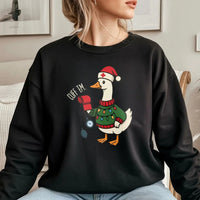 Humorous Cuff Em Goose Sweatshirt, Nurse Christmas Sweatshirt, Holiday Healthcare Worker Crewneck, Adorable Nursing Student Present, Xmas Sweatshirt