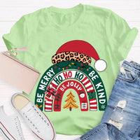 Santa Hat Holiday Shirt, Be Merry Be Jolly Be Kind Christmas T-Shirt, Positive Vibe Winter Tee, Festive Merry Christmas Graphic T-Shirt
