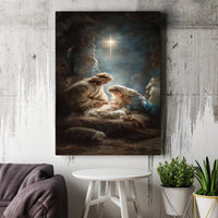 Holy Family Nativity Canvas Wall Art, Nativity Scene Canvas Print, Christmas Nativity Canvas Art, Religious Manger Wall Decor, Faith Present