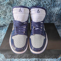 Golf Shoes, Midnight Blue Colorway, Patent Leather Footwear, Lace Up Design, Casual Gift for Shoe Lovers