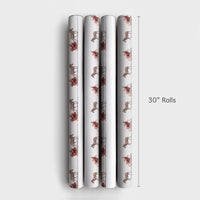 Santa Sleigh Zebra Holiday Gift Wrap, Zebra Sleigh Christmas Wrapping Paper, Whimsical Safari Wrapping Paper, Humorous Xmas Gift Wrap Roll
