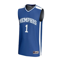 #1 Memphis Tigers Lightweight Collegiate Basketball Fashion Jersey - Royal