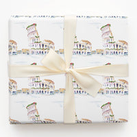 Italy Travel Christmas Gift Wrap, Roman Colosseum Wrapping Paper, Rome Landmark Wrapping Paper, Italian Holiday Wrapping Paper