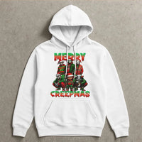 Scary Movie Christmas Hoodie, Merry Creepmas Horror Hoodie, Creepmas Graphic Hooded Sweatshirt, Horror Fan Pullover Hoodie, Holiday Present
