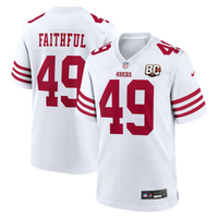 San Francisco 49ers The Faithful White 80th Anniversary Game Jersey