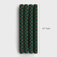 Traditional Tartan Gift Wrap, Christmas Plaid Wrapping Paper, Green and Red Holiday Wrapping Paper, Classic Winter Gift Wrap Roll