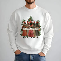 Retro Christmas Tree Sweatshirt, Girls Will Be Girls Sweatshirt, Feminist Holiday Sweatshirt, Adorable Xmas Tree Crewneck, Best Friend Present
