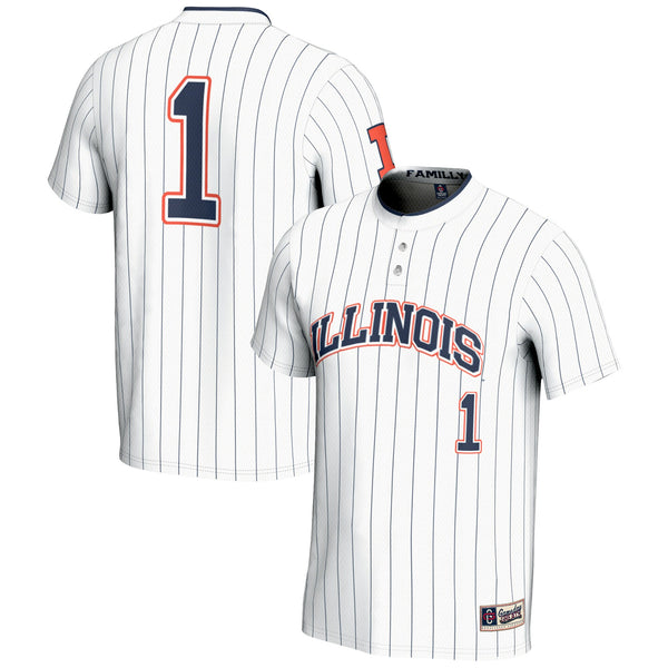 #1 Illinois Fighting Illini Lightweight Softball Jersey - White