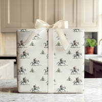 Vintage Horseback Gift Wrap, Equestrian Santa Wrapping Paper, Horse Lover Christmas Wrapping Paper, Holiday Gift Wrap