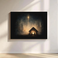 Star of Bethlehem Canvas Wall Art, Nativity Scene Canvas Print, Holy Night Christmas Canvas, Christian Holiday Wall Art, Religious Present