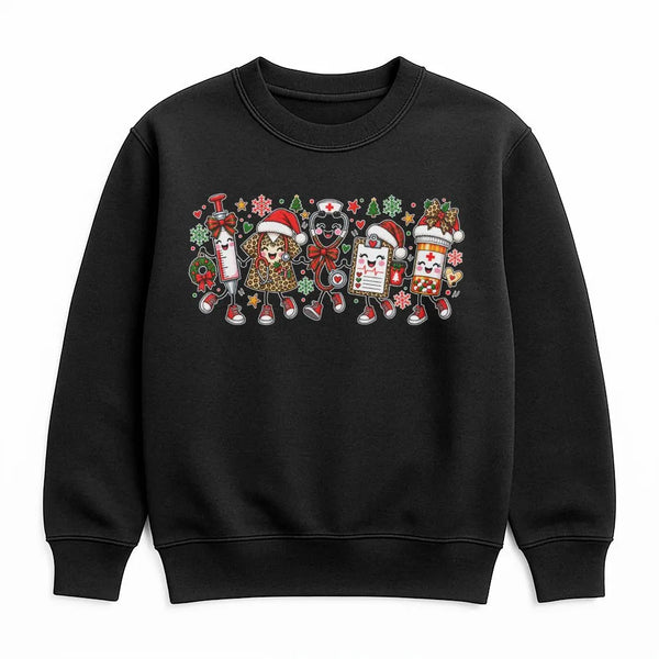 Medical Christmas Squad Crewneck, Christmas Nurse Sweatshirt, Syringe Pill Bottle Pullover, Pharmacist Holiday Sweater, RN Xm