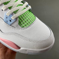 Retro Low Top Sneakers, White Green Pink Colorway, Valentine Design, Lace Up Design, Casual Gift for Sneaker Fans