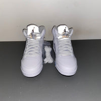 Retro Low Top Sneakers, White Colorway, Metallic Finish, Lace Up Design, Casual Gift for Sneaker Fans