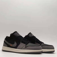 Low Top Sneakers, Black Gray Colorway, Lace Up Design, Casual Gift for Sneaker Fans