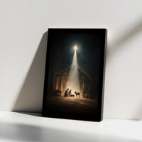 Holy Family Bethlehem Star Canvas, Nativity Scene Canvas Wall Art, Christian Christmas Wall Decor, Religious Canvas Print, Holiday Home Present