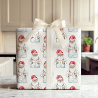 White Lab Coat Christmas Gift Wrap, Doctor Santa Wrapping Paper, Watercolor Medical Santa Wrapping Paper, Nurse Doctor Holiday Gift Wrap
