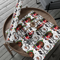 African American Santa Gift Wrap, Black Santa Claus Wrapping Paper, Melanin Holiday Gift Wrapping Paper, Festive Christmas Paper Roll