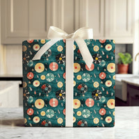 Music Lover Christmas Gift Wrap, Retro Vinyl Record Wrapping Paper, Vintage LP Holiday Wrapping Paper, Mid Century Gift Wrap Paper Roll
