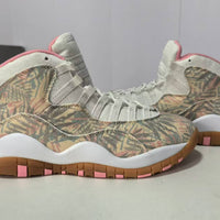 High Top Sneakers, White Pink Green Colorway, Lace Up Design, Casual Gift for Sneaker Fans